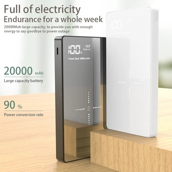 20000mAh Prenosni Polnilec Power Bank Za Xiaomi Dvojno USB Mi Zunanje Baterije Banka Brezžični Polnilnik Moči banke za Mobilne Telefone