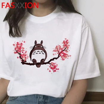 Kawaii Studio Ghibli Totoro Anime majica s kratkimi rokavi Ženske Harajuku Studio Ghibli Srčkan T Shirt Smešno Risanka Tshirt Grafični Top Tees Ženski