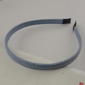 10PCS 10 mm Denim blue Tkanine iz Kovinskih Lase Trakovi Robom robovi Navaden Hairbands za DIY Lase, nakit, Lase obroče
