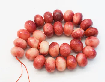 Svoboden kroglice roza rdeče jade gladko 13*18 mm za izdelavo nakit ogrlica 13inch FPPJ debelo