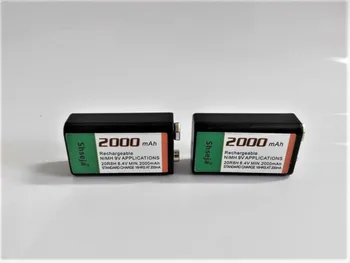 Novo Moč 4PCS 2000mAh SUPER VELIK 9v baterije NiMH za Polnjenje 9 Volt Baterija + 1PCS Namenske 4 reže polnilec 9v