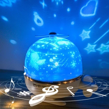Letala Zvezdnato Nebo Noč Luč Planet z Glasbo Čarobno Projektor LED Lučka Pisane Vrtenje Utripajoča Zvezda Luči