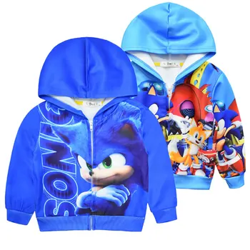 2020 Halloween Risanka Trn Nick Kostum Sonic Otrok Zadrgo Hooded Suknjič, Jakna
