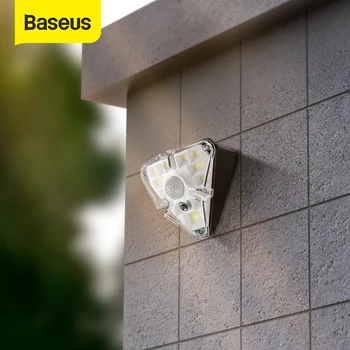 Baseus LED Sončno Svetlobo na Prostem Sončne Stenske Svetilke Vodotesne Sončni Vrt Svetlobe PIR Senzor Gibanja Ulici Luči Za Vrt, Balkon