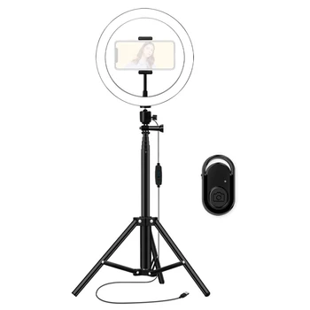 Video je Svetloba, možnost zatemnitve 10 palčni LED Selfie Obroč Svetlobe USB obroč lučka Fotografija Svetlobe z nastavek za stojalo za Ličila Youtube