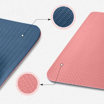 6 mm, TPE Joga Mat Non-Slip Varstvo Okolja Anti-Skid in Zadebelitev Začetnike Fitnes Mat(Pink + Modra)