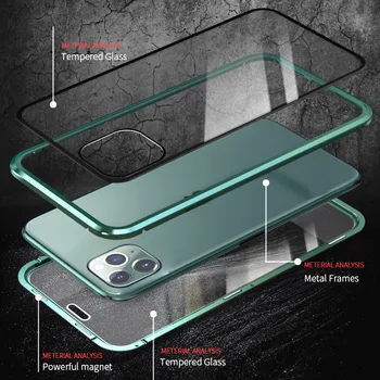 360 Popolno Zaščito Proti Zasebnosti Magnetno Ohišje Za Samsung Galaxy S20 Ultra S10 S8 S9 Plus Opomba 10 8 9 Odbijača Dvojno Steklo primerih