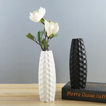 Nove Keramične Obrti Whiteware Cvet Imetnik Vaza Debelo Nordijska Dekorativni Rastejo v Vodi, Keramične Vaze Okraski