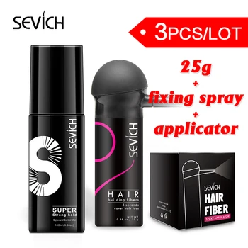 Sevich 3pcs/veliko Hair spray 100 ml + lase stavbe vlakna v prahu 25 g gel +posebna šoba aplikator črpalka styling izpadanje las izdelka