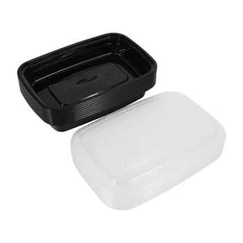 10Pcs/Veliko Plastičnih Bento Polje BPA-Free Enkratno Kosilo Polje Kuhinja Microwavable Obrok Hrane za Shranjevanje Posode Sendvič s Pokrovom