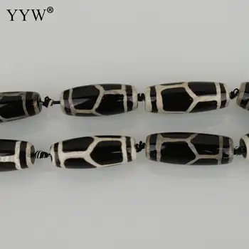 Naravni Tibera oniks Dzi Kroglice nakit kay jewelers jewellry stolpec valj, bela in črna 39-41x15-16x15-16mm