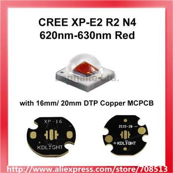 Cree XP-E2 R2 N4 620nm Rdeča LED Oddajnik z 16 mm / 20 mm Baker PCB (1 pc)