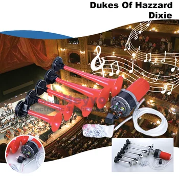 5 cev Dixie Zraka Rog Glasno Rdeče Trobente Glasbeni Zvok Dukes Of Hazzard Dixie Rog Glasbe električni zraka rog Spremenjen rogovi