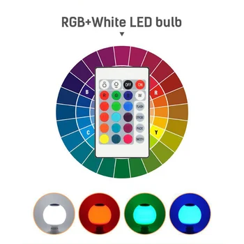 E27 Spalnica Barva Spreminja, LED Žarnice Žogo Oblike Z Daljinskim upravljalnikom 12W Smart Zatemniti Dnevni Sobi Doma Dekor RGB Barvne