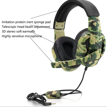 3,5 mm Žično Gaming Slušalke Prikrivanje Slušalke z Mikrofonom šumov Stereo Slušalke za PS4 Xbox Eno 360 PC Gamer