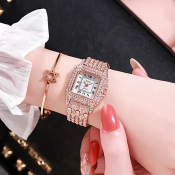 2020 nov kvadratni ročno uro vode diamond ženske gledajo modni študent gledanje visoko stopnjo zlitine quatz watch