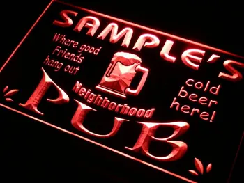 Pg-tm Ime Prilagojene po Meri Soseski Pub Bar Pivo LED Neon Luči Znaki z Stikalo Za vklop/Izklop 7 Barv, Velikosti 4