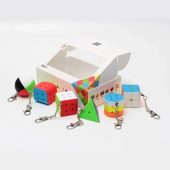 ZCuube Magic Cube Pack 6PCS/Set Darilo Snop 2x2x2 3x3x3 žogo Valj Keychain Neo Cube Puzzle Izobraževalne igrače za Otroke