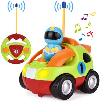 Otroška risanka daljinski upravljalnik avto dirkalnega avtomobila z Glasbo in Luči Električni Radijski Nadzor Igrača za Otroka Toddlers Otroci in Otroki