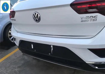 Yimaautotrims Auto Accessory Zadaj Rep Trunk & Zgornji Vrata Prtljažnika Prekrivni Naslovnica Stripa Trim Za Volkswagen T-Roc T Roc 2018 2019 2020