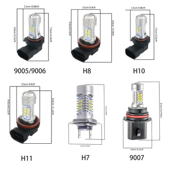2 pièces H8 H11 ampul LED HB4 9006 HB3 9005 H10 H16 5202 LED Ampul Antibrouillard Auto Voiture Conduite Lampe Blanc