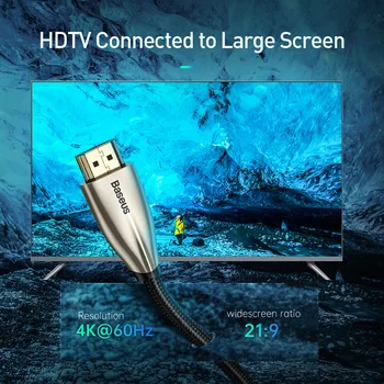 Baseus Visoke Hitrosti V2.0 HDMI 4K Video Kabel Za TV Monitor Digitalni Delilnik PS4 Swith Polje Projektor HDMI Žice Kabel 5M