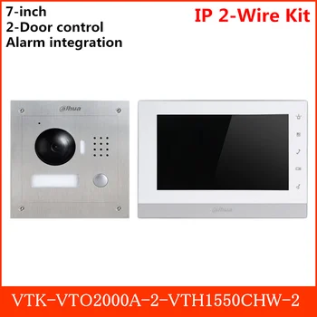 Dahua VTK-VTO2000A-2-VTH1550CHW-2 IP 2 Žice Podometno Montažo HD CMOS Kamera 800*480 2 Vrata nadzor Interfoni kit