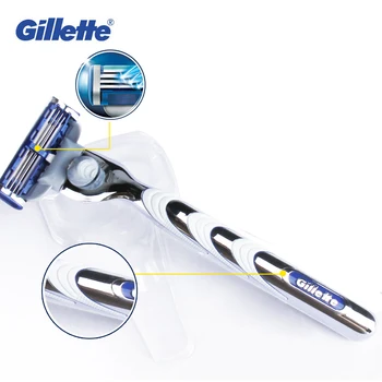 Gillette Mach 3 Turbo za Britje, Britvice Varnost Britev za Moške Gladko Britje brez Draženja Nega Obraza