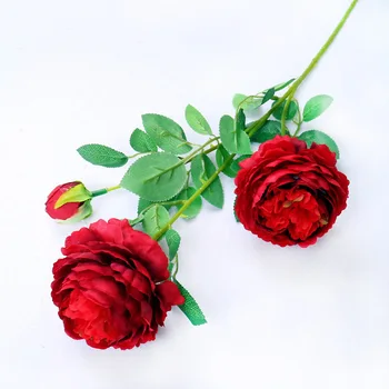 65 cm 3 glavo Večplastne Svile Peony Umetne rože Zahodni rose šopek poročni roko cvet doma dekoracijo