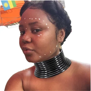 Moda Afriških Velikih Choker Ogrlica za Ženske Punk Zlitine Usnje Maxi Nakit Ovratnik Izjavo Stranka Zlata Ogrlica