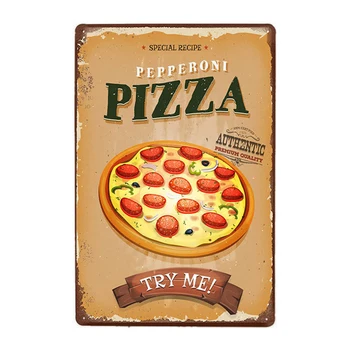 Pizza Bbq Restavraciji Hitre Hrane Letnik Kovinski Tin Prijavite Retro Kovinske Plošče, Umetnost Plakata Doma Dekor Kuhinja Restavracija Stensko Slikarstvo