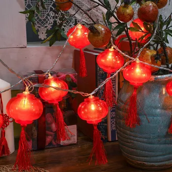 LED Praznik Luči USB Polnjenje Tradicionalni Kitajski Rdeča Luč, luči za Novo Leto Festival Dekoracijo Garland Niz Noč Svetlobe