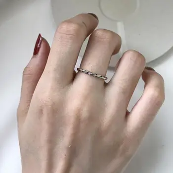 Kinel S925 Sterling Srebrni Nakit je Preprosto odpiranje ženska osebnost, Zelo lep nakit modni prstan lepo darilo
