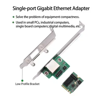 IOCREST 22x30mm M. 2 Tipke in Tipko E za 1 Port 10/100/1000Mbps Gigabit Ethernet NIC Omrežna Kartica
