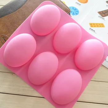 DIY 6 Reže za Torto Plesni Orodje za 3D Ovalne Gosja Jajca Oblike Silikona Milo Plesni Ročno izdelani Čokoladni Puding Jelly Candy Piškotek Maker Plesni
