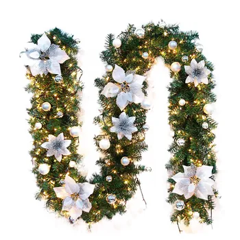 2.7 M Garland Venec Viseči Okras Dekoracijo LED Drevo Rattan Novo Leto Pisanimi Okraski za Božično zabavo, Poroko Doma