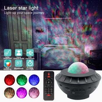 Barvita Projektor Zvezdnato Nebo noč Blueteeth USB Glasovni Nadzor Predvajalnik Glasbe otroška Nočna Lučka Romantično galaxy projektor Lučka