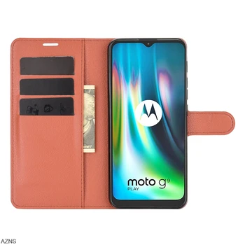 Za Moto G9 Denarnice Pokrovček za Kartico sim Telefon Primerih za Motorola Moto G9 Predvajaj Pu Usnje Primeru Zaščitni Lupini