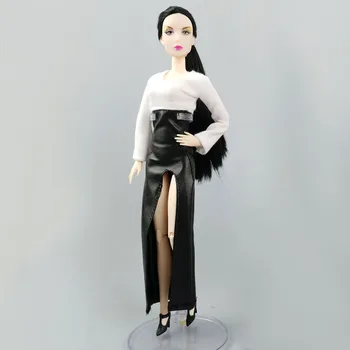 Gospa Oblačila, ki za Barbie Doll Obleke Pozimi Kostum Cvetlični Slim Obleko Krzno Plašč Za 1/6 Lutka Pribor, Igrače Za Otroke