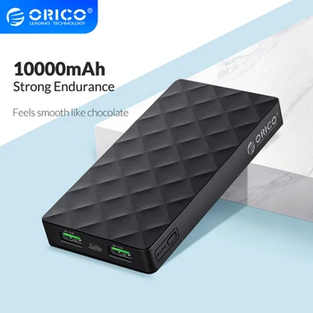 ORICO 10000mah Moči Banke Dvojno USB Izhod Powerbank Zunanje Baterije, Adapter za Polnilnik za iPhone Mobilni Telefon Xiaomi