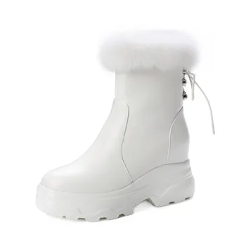 MORAZORA 2021 Nov prihod žensk čevlji visoke kakovosti pu usnje sneg škornji pozimi toplo platformo gleženj škornji ženske športni copati