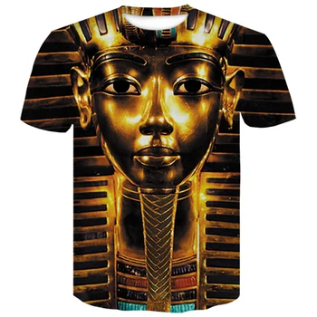 Egiptovski Faraon 3D Print Majica s kratkimi rokavi Moški Fitnes Hip Hop Vrhovi Raznih Poletnih Elegantna Majica Priložnostne Slog Monster Harajuku Tshirt