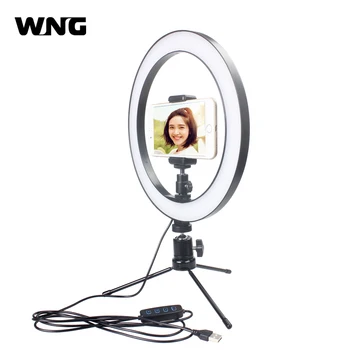 26 cm 10 inch Zatemniti LED Obroč Svetlobe Video Lučka s Posnetka Selfie Palico Namizni Stativ za Youtube Fotografiranje v Živo TikTok