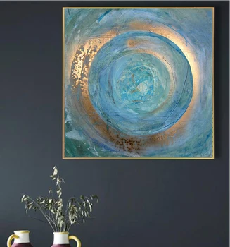 Skandinavske Modra Oljna slika Na Steni Abstraktnega Slikarstva Slike za Steno dnevne Sobe Umetnosti Plakatov Tiskanje Cuadros Doma Dekor