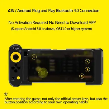 Ipega PG-9167 Mobilne Krmilnik za Igre, s Stretch Brezžično omrežje Bluetooth 4.0 Gamepad Palčko Podpira iOS/Android Pametni Telefon Tabl