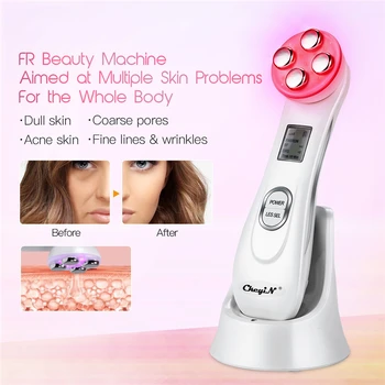 EMS Mesotherapy RF LED Foton Privijte Obraza Massager + Ultrazvočno Kože Scruber Globoko Obraz Čiščenje Por Čistilo Lepoto Stroj
