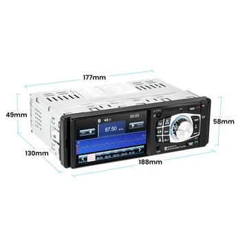 1 Din Auto 4.1 palčni HD Avto Multimedijski Predvajalnik MP3 MP5 Audio Stereo Radio, Bluetooth, FM Daljinski upravljalnik Z Rear View Camera