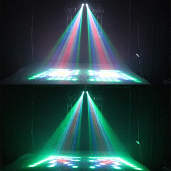 Led Dvojno Glavo Disco Lučka Pozornosti Pisane DJ Party Svetlobni Projektor 128/64led Fazi Učinek svetila za Domače Razvedrilo