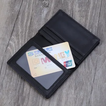 THINKTHENDO Modi Nove Moških, Črno Usnje Razširljiv Kreditne Kartice ID Mini Poslovni Imetnik Kartice Denarnice Primeru