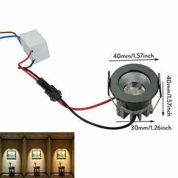 Mini LED COB Svetilke 3W 40 mm 100V-240V Nakit Zaslon Strop Vgradne Omare Spot Svetilka Visoke Moči + Voznik 85-265v